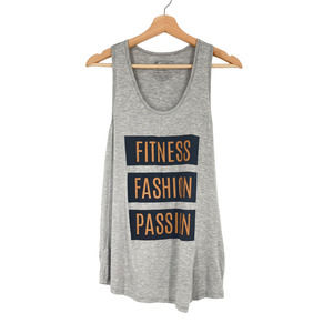 Stunner Fitness Fashion Passion Graphic Activewear Tank Top in Gray